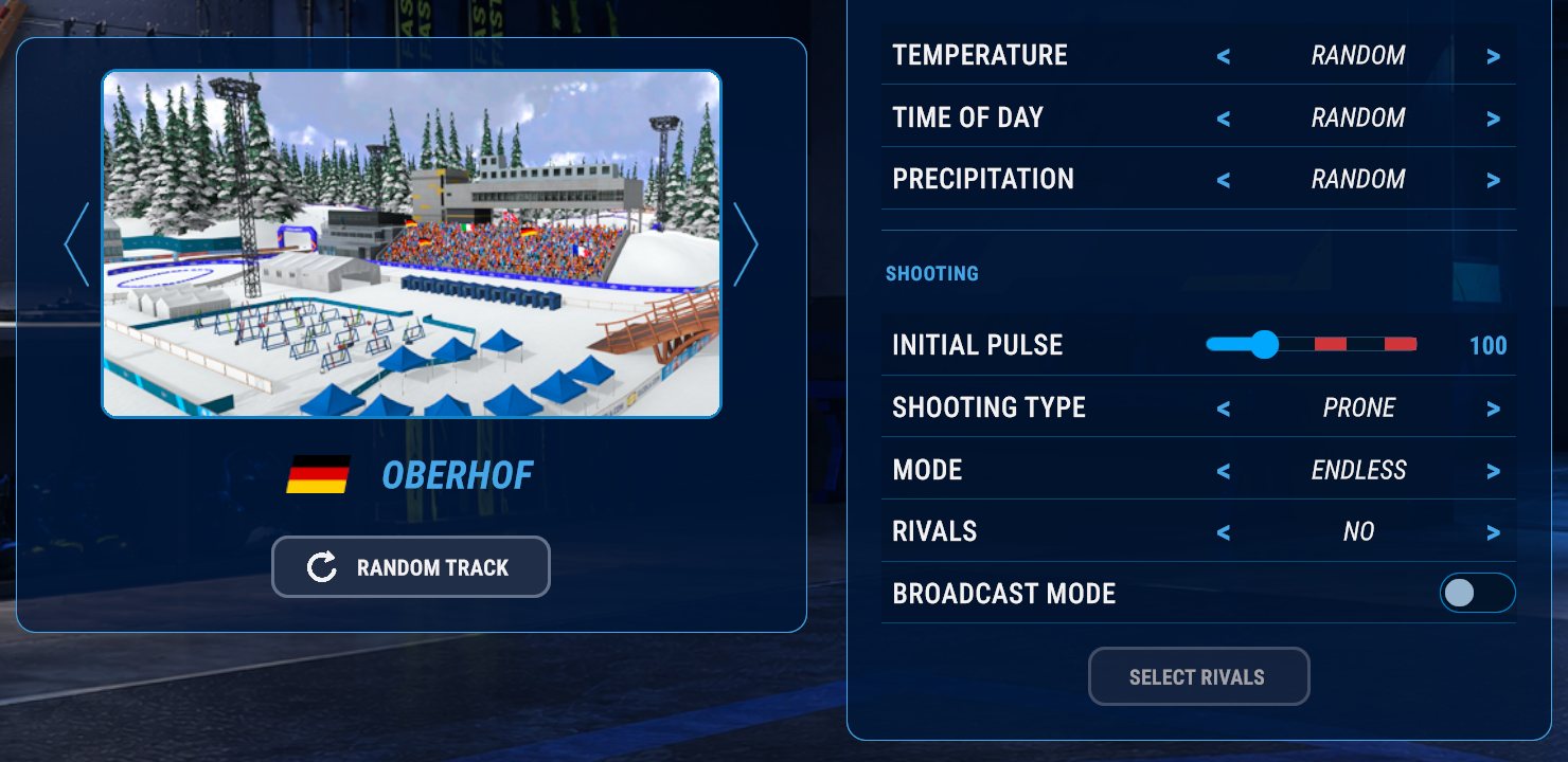 Shooting training: the red stretches on the Initial pulse slider are your athlete's very high and shaky zones