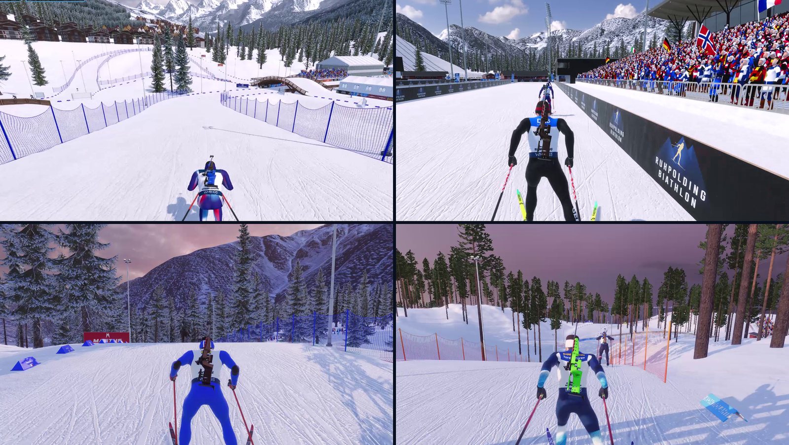 Four of the fifteen tracks: Annecy, Ruhpolding, Antholz and Kontiolahti